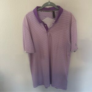 Adidas Men's Purple and White Polo Shirt